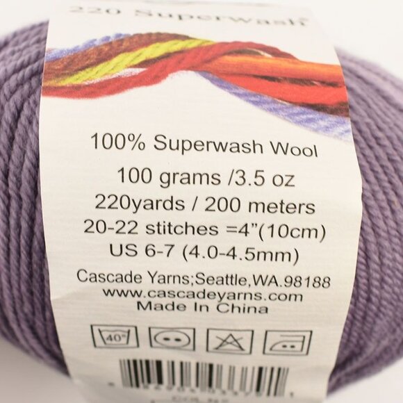 Cascade Yarns 220 Superwash Wool Color 205 Purple Sage - Picture 2 of 3